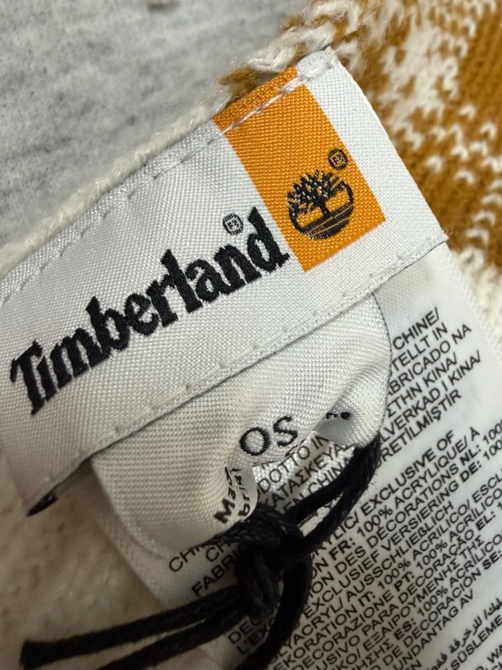 Timberland Buffalo Plaid Scarf 🧣 Brown & Cream NWT
